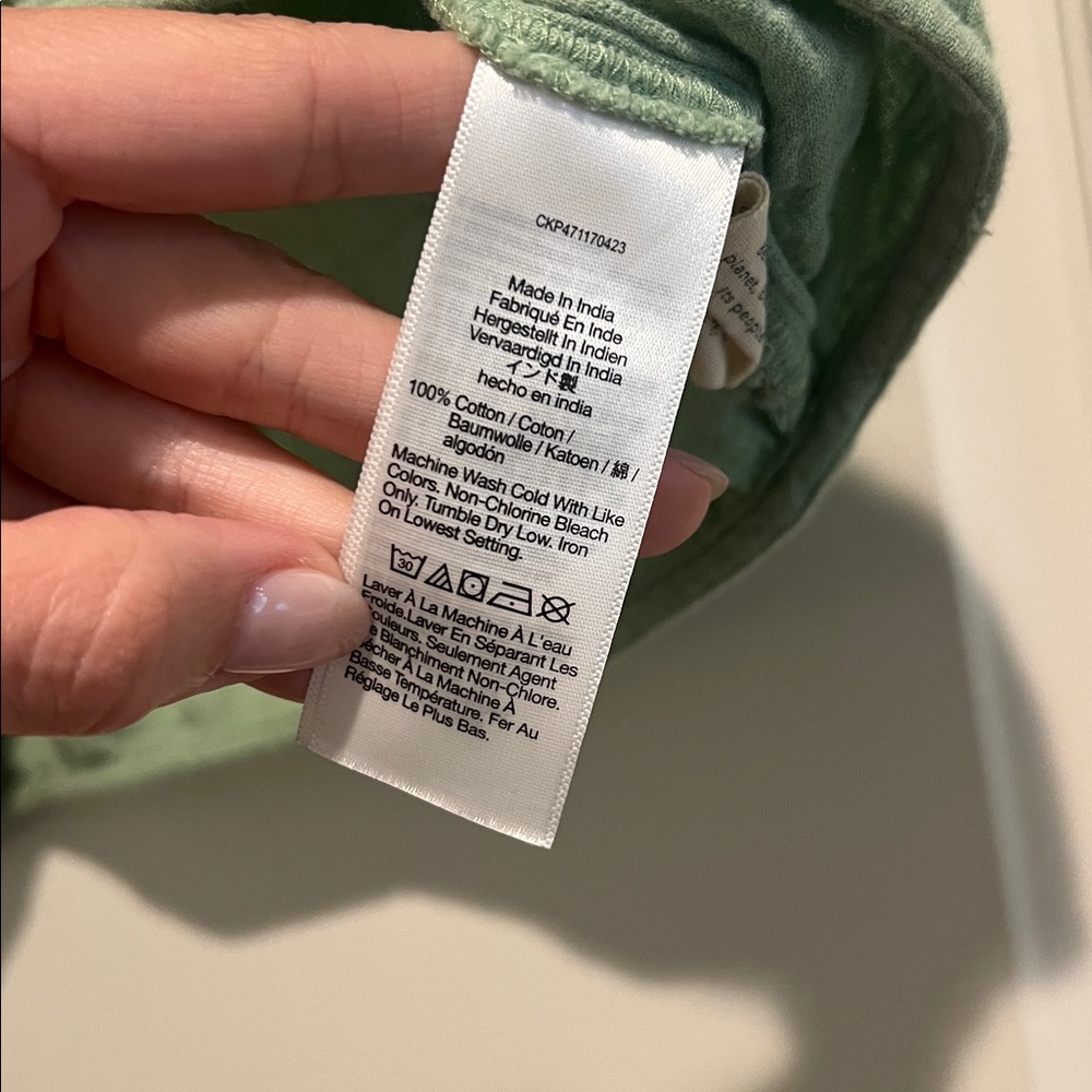 Madewell green double gauze cotton top size XL - Picture 3 of 3